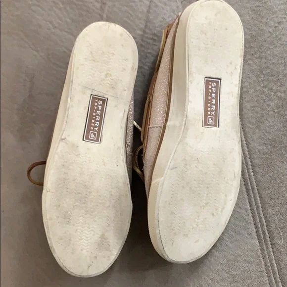 Sperry top siders in gold & brown, leather upper - Picture 7 of 8